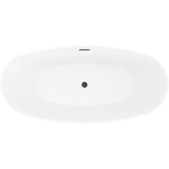 Voľne stojaca vaňa Mexen Olea, vzor 170 x 80 cm, biela/čierna, čierny prepad - 52821708075-70