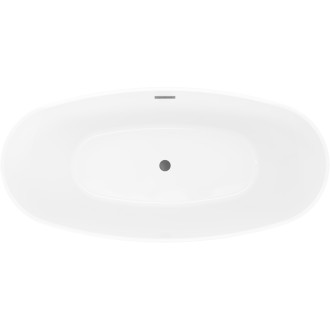 Voľne stojaca vaňa Mexen Olea, vzor 170 x 80 cm, biela / čierna, prepad vo farbe gun metal - 52821708075-95