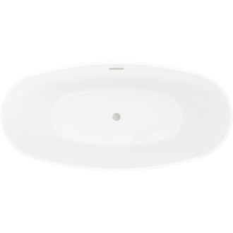 Voľne stojaca vaňa Mexen Olea s motívom 170 x 80 cm, biela / čierna, prepad kartáčovaný nikel - 52821708075-97