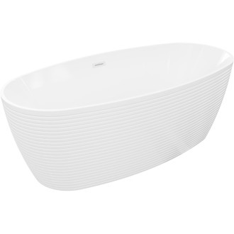 Voľne stojaca vaňa Mexen Lira, vzor 170 x 80 cm, biela, biely prepad - 52831708000-20
