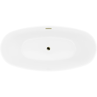 Voľne stojaca vaňa Mexen Lira, vzor 170 x 80 cm, biela, zlatý prepad - 52831708000-50