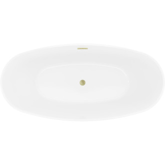 Voľne stojaca vaňa Mexen Lira s motívom 170 x 80 cm, biela, prepad kartáčovaný zlatý - 52831708000-55