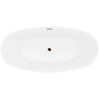 Voľne stojaca vaňa Mexen Lira, vzor 170 x 80 cm, biela, prepad ružové zlato - 52831708000-60