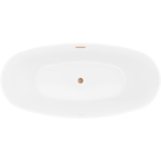 Voľne stojaca vaňa Mexen Lira s motívom 170 x 80 cm, biela, prepad kartáčovaná meď - 52831708000-65