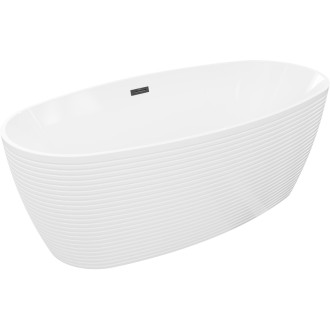 Voľne stojaca vaňa Mexen Lira, vzor 170 x 80 cm, biela, čierny prepad - 52831708000-70