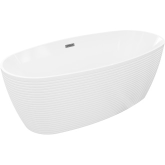 Voľne stojaca vaňa Mexen Lira, vzor 170 x 80 cm, biela, prepad vo farbe delového kovu - 52831708000-95