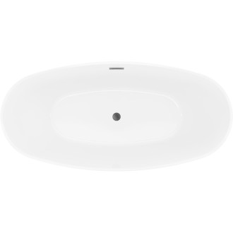 Voľne stojaca vaňa Mexen Lira, vzor 170 x 80 cm, biela, prepad vo farbe delového kovu - 52831708000-95