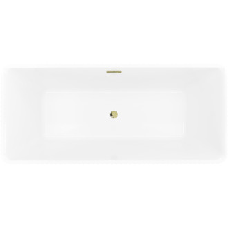 Voľne stojaca vaňa Mexen Nila s drážkovaným prepadom 170 x 75 cm, biela, zlatý prepad - 52841708000-50