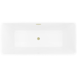 Voľne stojaca vaňa Mexen Nila s drážkovaným prepadom 170 x 75 cm, biela, prepad kartáčovaný zlatý - 52841708000-55