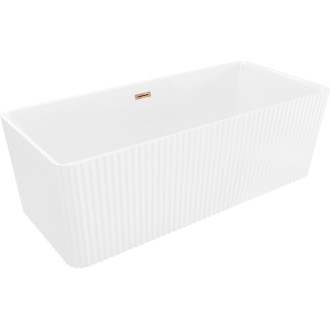 Voľne stojaca vaňa Mexen Nila s drážkovaným prepadom 170 x 75 cm, biela, ružovo-zlatý prepad - 52841708000-60