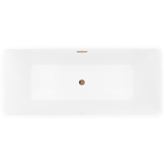 Voľne stojaca vaňa Mexen Nila s drážkovaným prepadom 170 x 75 cm, biela, ružovo-zlatý prepad - 52841708000-60