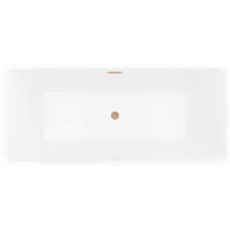 Voľne stojaca vaňa Mexen Nila s drážkovaným povrchom 170 x 75 cm, biela, prepad z kartáčovanej medi - 52841708000-65