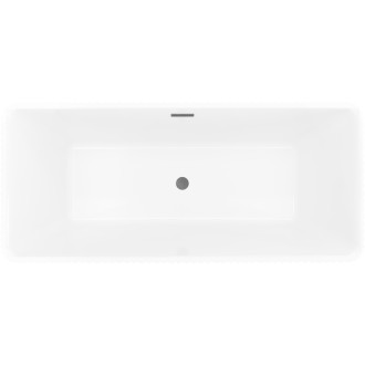 Voľne stojaca vaňa Mexen Nila s drážkovaným povrchom 170 x 75 cm, biela, kartáčovaný prepad vo farbe pištole gray - 52841708000-66