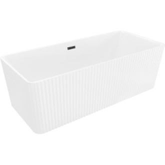 Voľne stojaca vaňa Mexen Nila s drážkovaným prepadom 170 x 75 cm, biela, čierny prepad - 52841708000-70