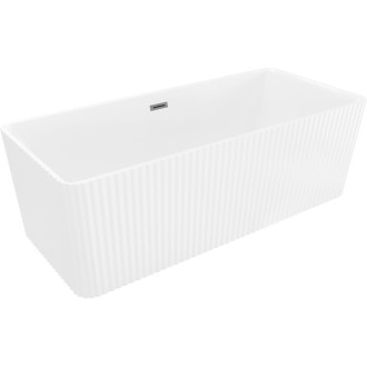 Voľne stojaca vaňa Mexen Nila s drážkovaným povrchom 170 x 75 cm, biela, prepad vo farbe delového kovu - 52841708000-95