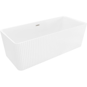 Voľne stojaca vaňa Mexen Nila s drážkovaným povrchom 170 x 75 cm, biela, prepad kartáčovaný nikel - 52841708000-97