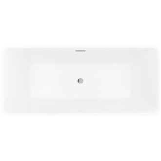 Voľne stojaca vaňa Mexen Nila s drážkovaným prepadom 170 x 75 cm, biela/čierna, chrómovaný prepad - 52841708075-01