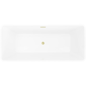 Voľne stojaca vaňa Mexen Tava s drážkovaným povrchom 170 x 75 cm, biela, prepad kartáčovaný zlatý - 52851707500-55