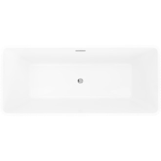 Voľne stojaca vaňa Mexen Tava s drážkovaným prepadom 170 x 75 cm, biela/čierna, chrómovaný prepad - 52851707575-01