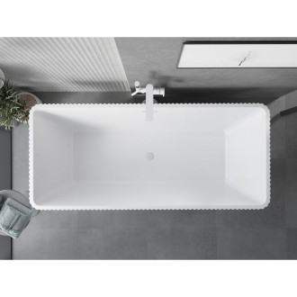 Voľne stojaca vaňa Mexen Tava s drážkovaným povrchom 170 x 75 cm, biela/čierna, biely prepad - 52851707575-20