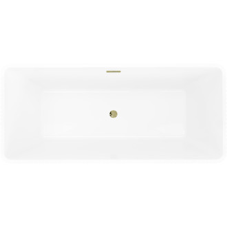 Voľne stojaca vaňa Mexen Tava s drážkovaným povrchom 170 x 75 cm, biela/čierna, zlatý prepad - 52851707575-50