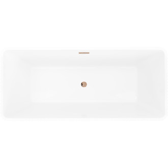 Voľne stojaca vaňa Mexen Tava s drážkovaným povrchom 170 x 75 cm, biela/čierna, s prepadom ružové zlato - 52851707575-60