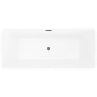 Voľne stojaca vaňa Mexen Tava s drážkovaným povrchom 170 x 75 cm, biela/čierna, kartáčovaný prepad vo farbe pištole gray - 52851707575-66