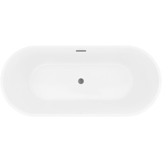 Voľne stojaca vaňa Mexen Yara s drážkovaným povrchom 170 x 75 cm, biela, kartáčovaný prepad vo farbe pištole gray - 52861707500-66