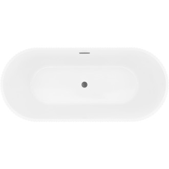 Voľne stojaca vaňa Mexen Yara s drážkovaným povrchom 170 x 75 cm, biela, prepad vo farbe delového kovu - 52861707500-95