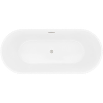 Voľne stojaca vaňa Mexen Yara s drážkovaným povrchom 170 x 75 cm, biela/čierna, prepad kartáčovaný nikel - 52861707575-97