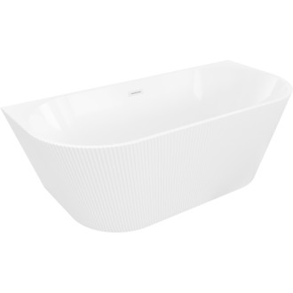 Voľne stojaca závesná vaňa Mexen Oris s drážkovaným povrchom 150 x 75 cm, biela, biely prepad - 52871507500-20