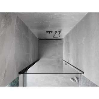 Sprchové dvere Mexen Mist-B s otočnými dverami 65 cm, priehľadné, čierne - 8A2-065-000-70-00