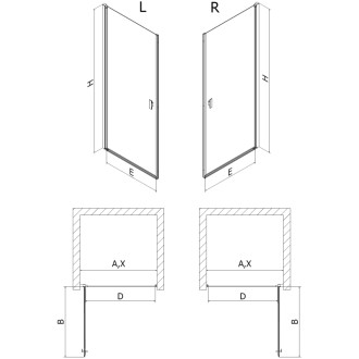 Sprchové dvere Mexen Mist-B s otočnými dverami 70 cm, priehľadné, čierne - 8A2-070-000-70-00