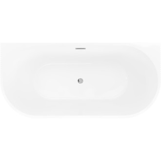 Voľne stojaca závesná vaňa Mexen Oris s drážkovaným prepadom 150 x 75 cm, biela/sivá, chrómový prepad - 52871507562-01