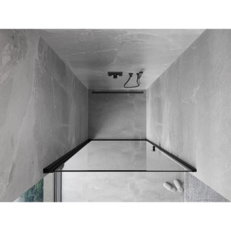 Sprchové dvere Mexen Mist-B s ľavými pántami 90 cm, čierny rám, čierne - 8A2-090-000-70-70-L