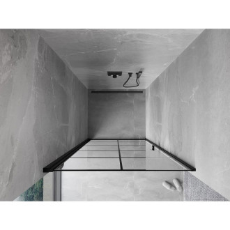 Sprchové dvere Mexen Mist-B s ľavými pántami 70 cm, čierny rošt, čierne - 8A2-070-000-70-77-L