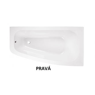 BESCO vaňa LUNA 150 (1500x800 mm), pravé prevedenie, bez nožičiek VANLUN150P