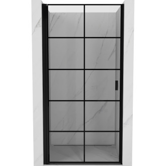 Sprchové dvere Mexen Mist-B s ľavými pántami 90 cm, čierny rošt, čierne - 8A2-090-000-70-77-L