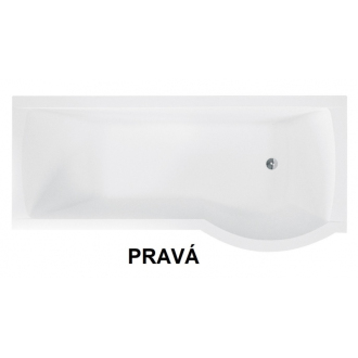 BESCO vaňa INSPIRO 170 1700x700 mm, vrátane vaňovej zásteny, pravé, bez nôh VANINSPIR170P