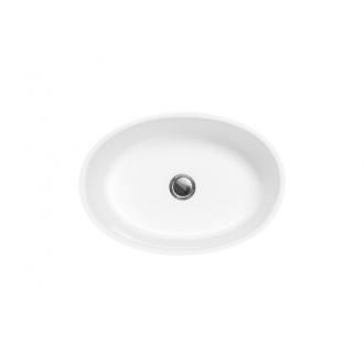 BESCO umývadlo voľne stojace UNIQA, 465x325x840 mm, čierna/biela, liaty mramor KEUNIVSBW