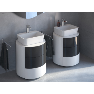 BESCO umývadlo na dosku ASSOS S-LINE, 520x410x150 mm, biela farba, liaty mramor KEASSLINDW