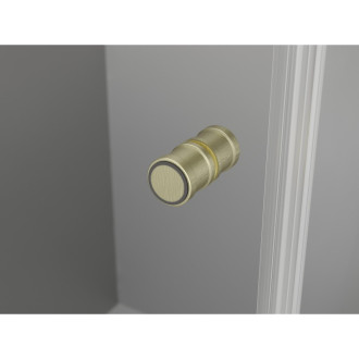 Sprchovací kút Mexen Mist-F skladací pravý 90 x 110 cm, priehľadný, kartáčované zlato - 8A6T-090-110-55-00-P