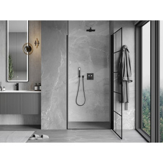 Sprchové dvere Mexen Mist-B s pravými pántami 80 cm, čierny rošt, čierne - 8A2-080-000-70-77-P