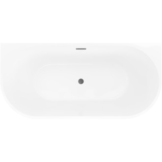 Voľne stojaca závesná vaňa Mexen Oris s drážkovaným povrchom 150 x 75 cm, biela/sivá, prepad vo farbe delového kovu - 52871507562-95