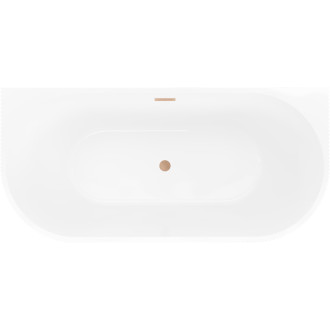 Voľne stojaca závesná vaňa Mexen Oris s drážkovaným prepadom 170 x 80 cm, biela, prepad z kartáčovanej medi - 52871708000-65