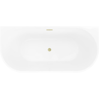 Voľne stojaca závesná vaňa Mexen Oris s drážkovaným prepadom 170 x 80 cm, biela/sivá, prepad kartáčovaný zlatý - 52871708062-55