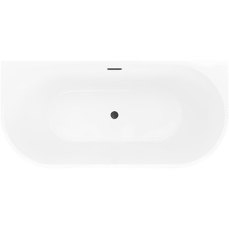 Voľne stojaca závesná vaňa Mexen Oris s drážkovaným uzáverom 170 x 80 cm, biela/čierna, čierny prepad - 52871708075-70