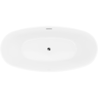 Voľne stojaca vaňa Mexen Lira, vzor 170 x 80 cm, biela/čierna, chrómovaný prepad - 52831708075-01