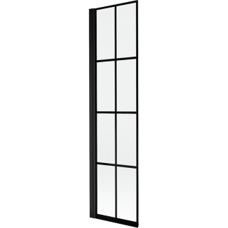 Mexen Mist vaňová zástena jednokrídlová ľavá 50 x 150 cm, čierny kockovaný vzor, čierna - 8A9-050-001-70-77-L