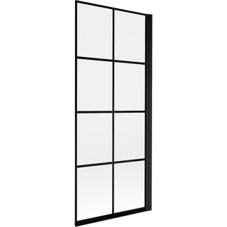 Mexen Mist vaňová zástena jednokrídlová pravá 80 x 150 cm, čierny kockovaný vzor, čierna - 8A9-080-001-70-77-P